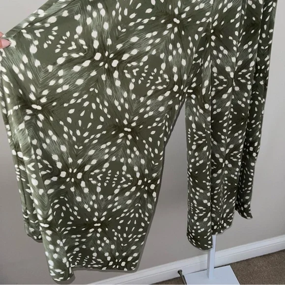 Bucketlist Olive Green Boho Wide-Leg Pants Women’s Size XL Smocked Waist Flowy - Picture 2 of 6